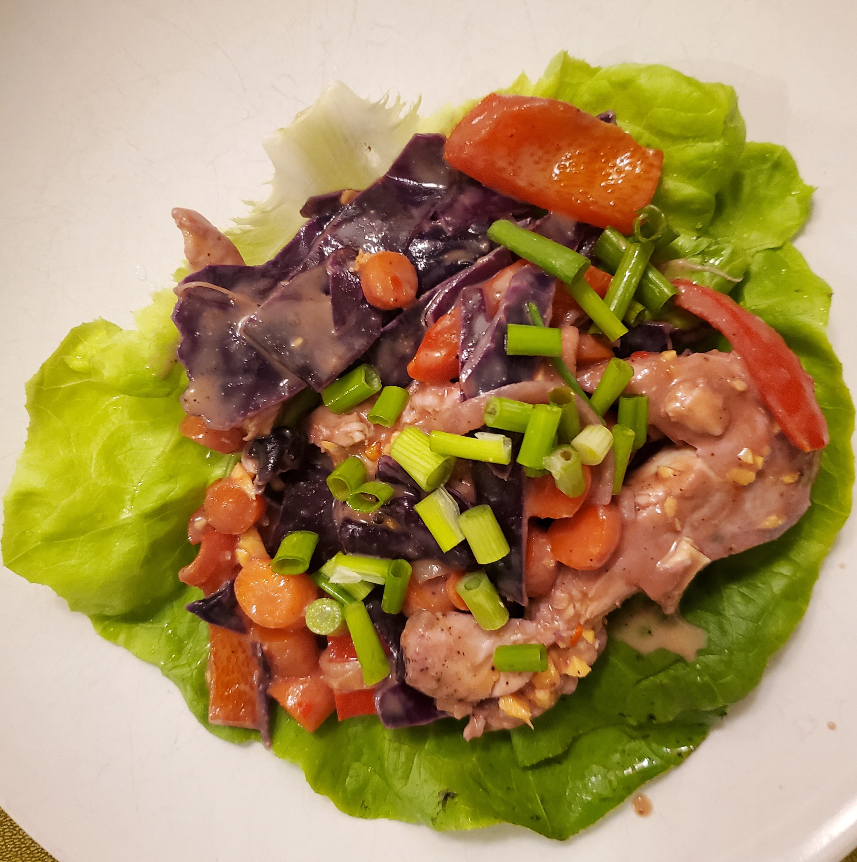 Peanut Chicken Lettuce Wraps