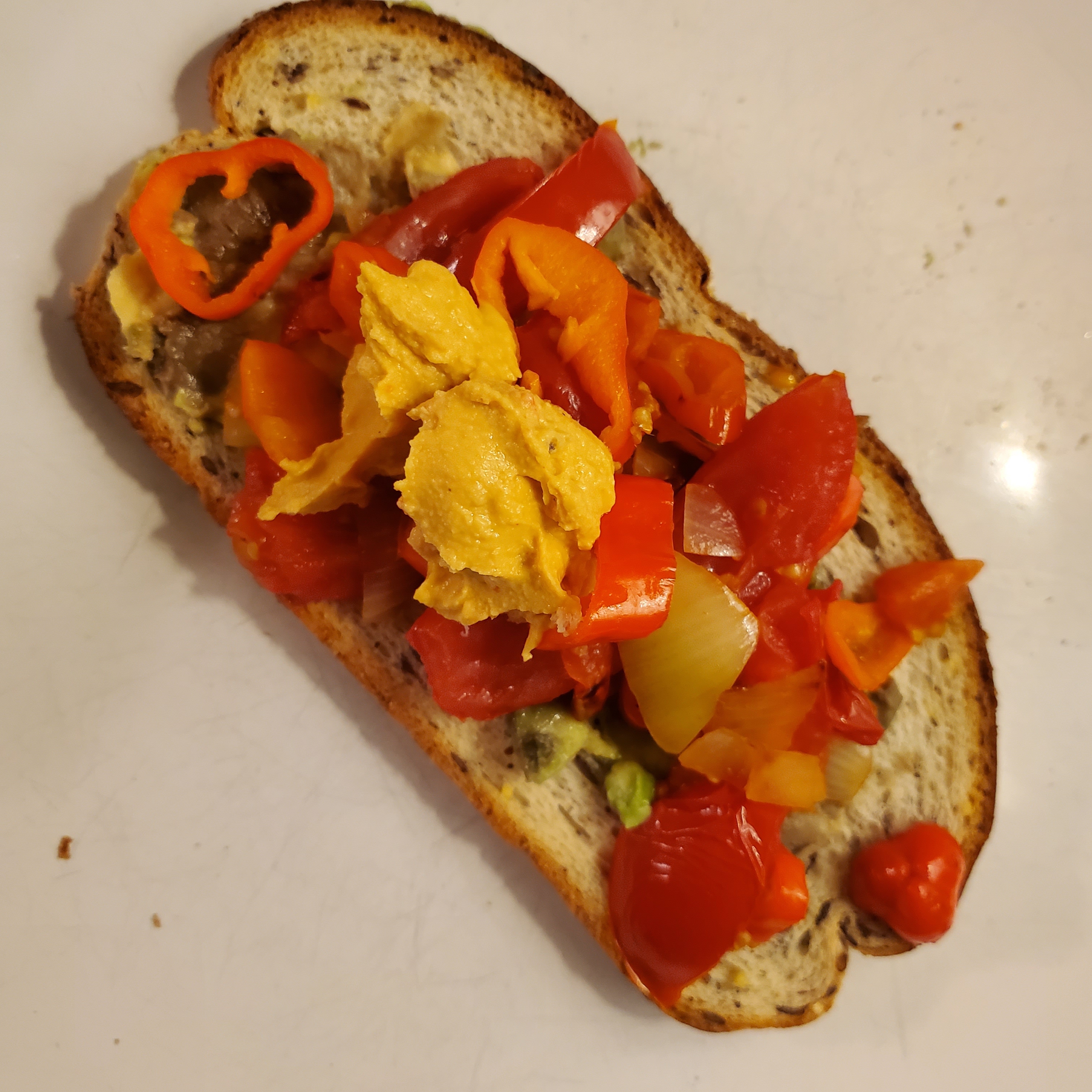 Avocado and Sauteed Vegetable Toast